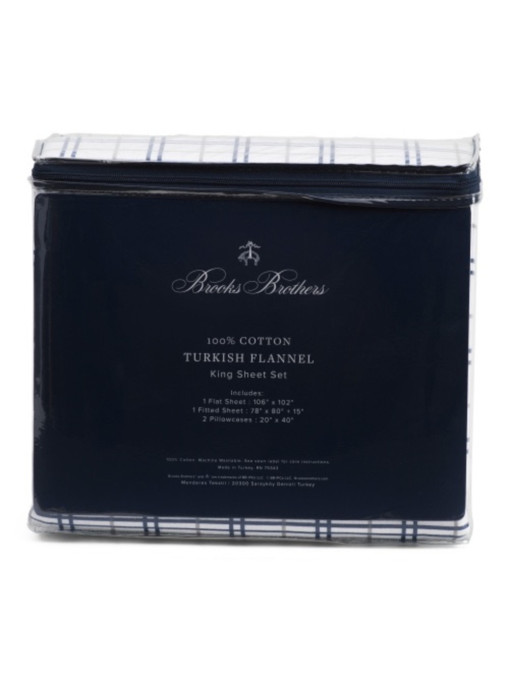 🔥🔥BROOKS BROTHERS Square Brook Plaid Flannel Sheet Set